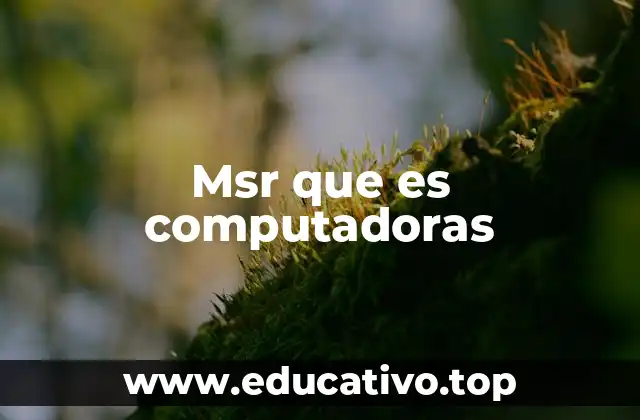 Msr que es computadoras