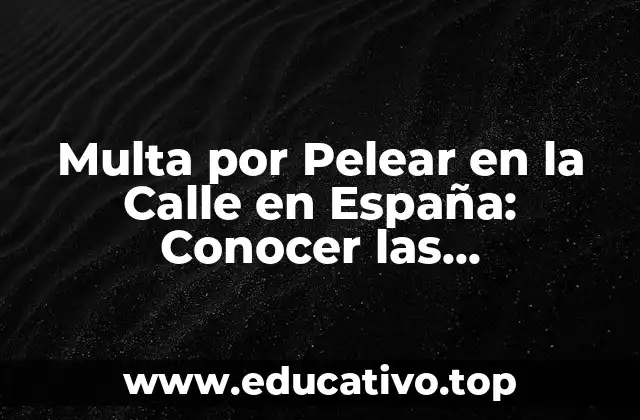 Multa por Pelear en la Calle en España: Conocer las Consecuencias