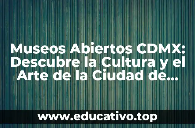Museos Abiertos CDMX: Descubre la Cultura y el Arte de la Ciudad de México