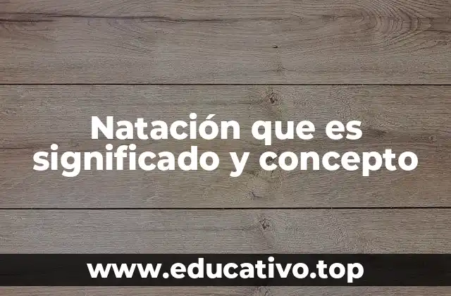 Natación que es significado y concepto