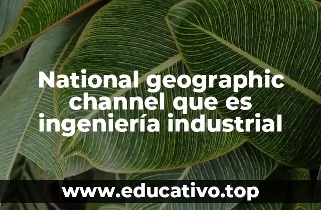 National geographic channel que es ingeniería industrial
