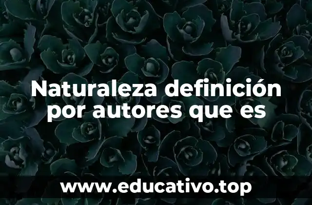 Naturaleza definición por autores que es