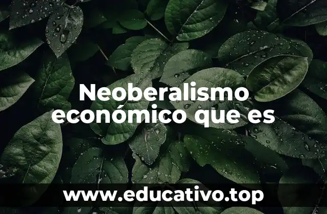 Neoberalismo económico que es