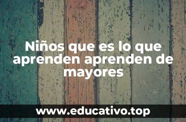 Niños que es lo que aprenden aprenden de mayores