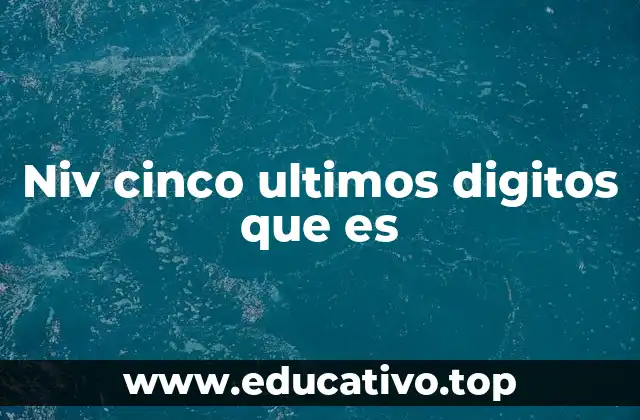 Niv cinco ultimos digitos que es