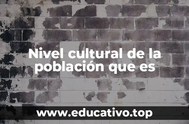 Nivel cultural de la población que es