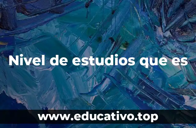 Nivel de estudios que es