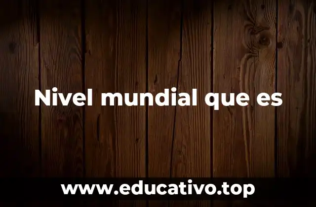 Nivel mundial que es
