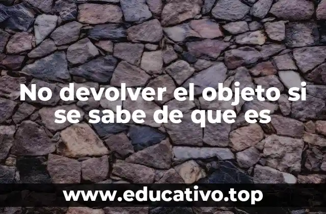 No devolver el objeto si se sabe de que es