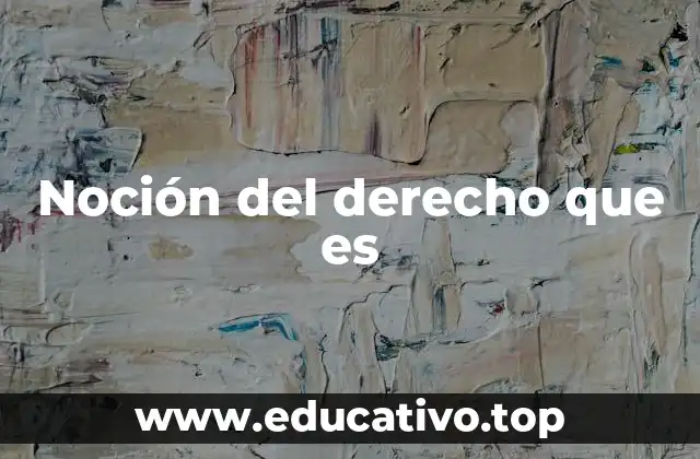 Noción del derecho que es