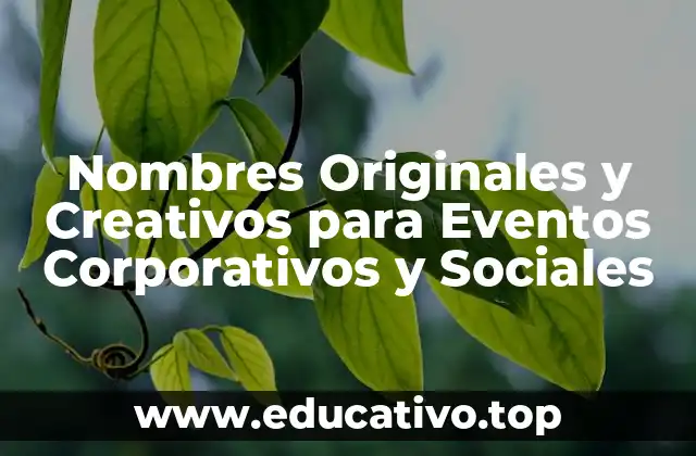 Nombres Originales y Creativos para Eventos Corporativos y Sociales