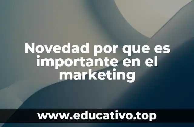 Novedad por que es importante en el marketing