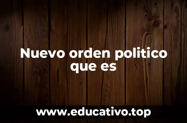 Nuevo orden politico que es