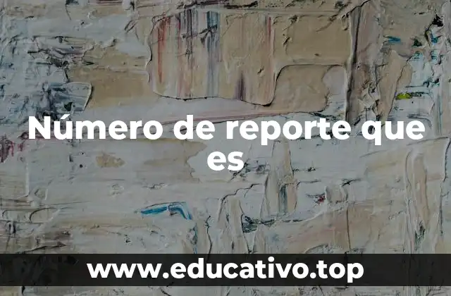 Número de reporte que es