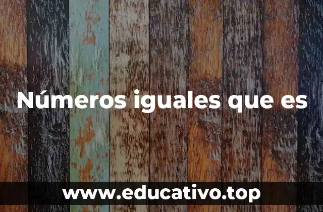 Números iguales que es