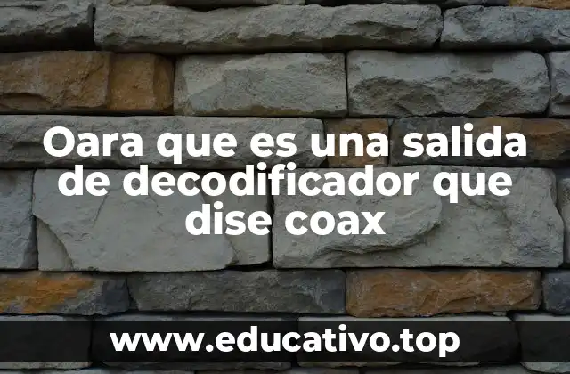 Oara que es una salida de decodificador que dise coax