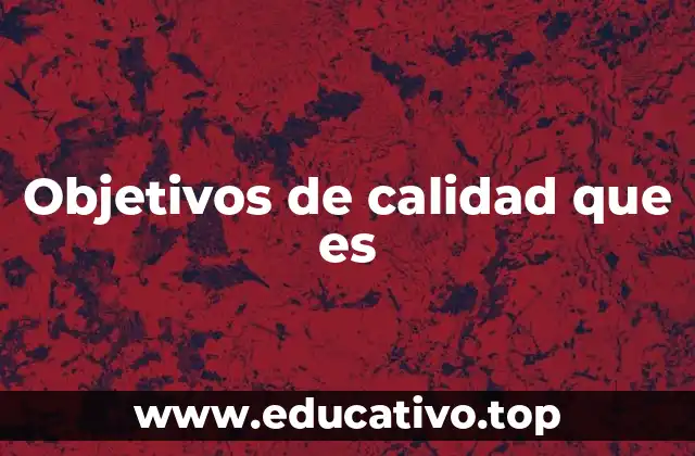Objetivos de calidad que es