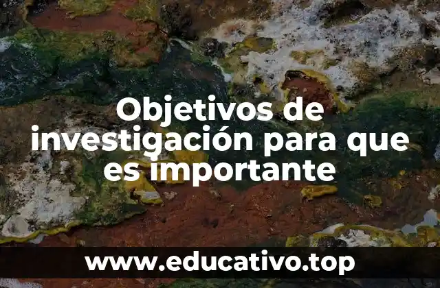 Objetivos de investigación para que es importante