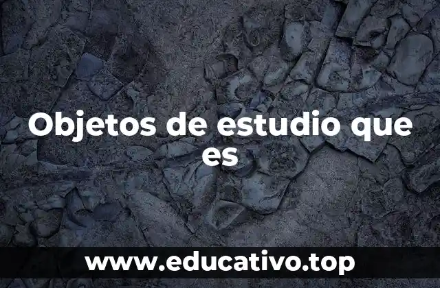 Objetos de estudio que es