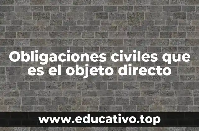 Obligaciones civiles que es el objeto directo
