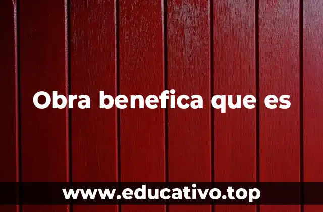 Obra benefica que es