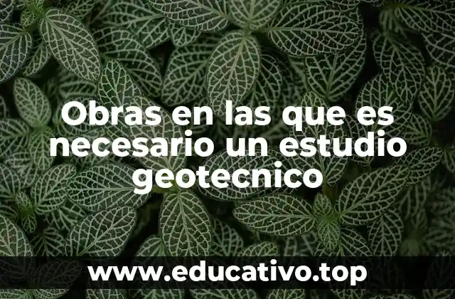 Obras en las que es necesario un estudio geotecnico