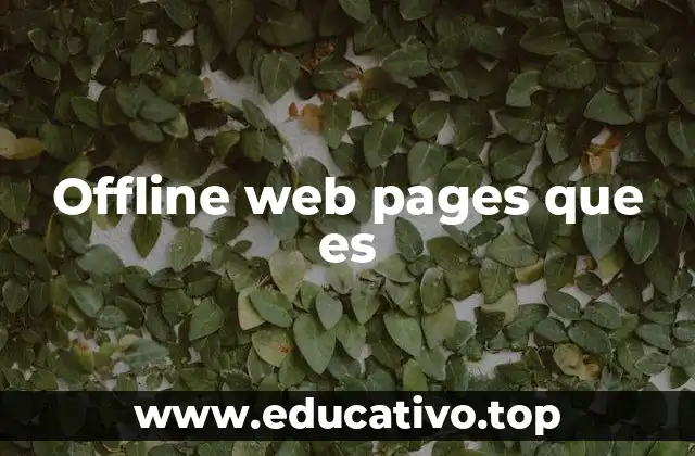 Offline web pages que es