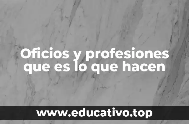 Oficios y profesiones que es lo que hacen