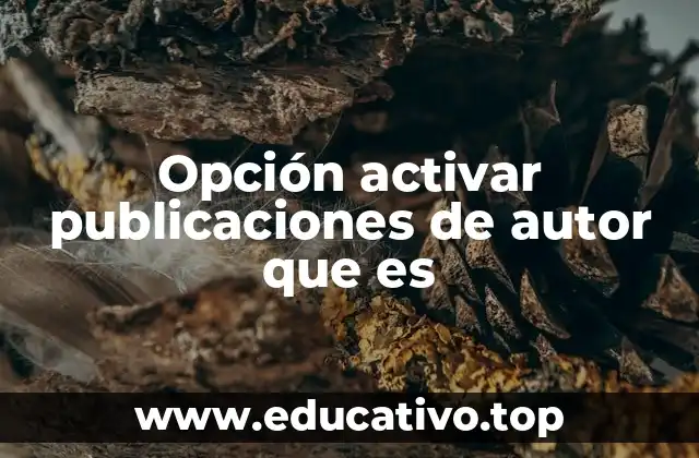 Opción activar publicaciones de autor que es