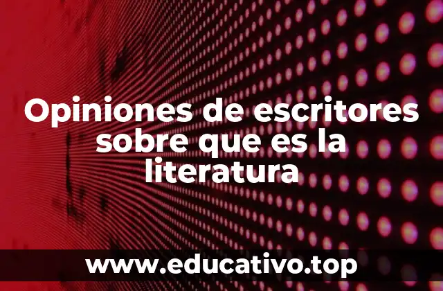 Opiniones de escritores sobre que es la literatura