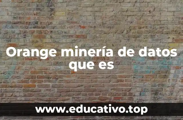 Orange minería de datos que es