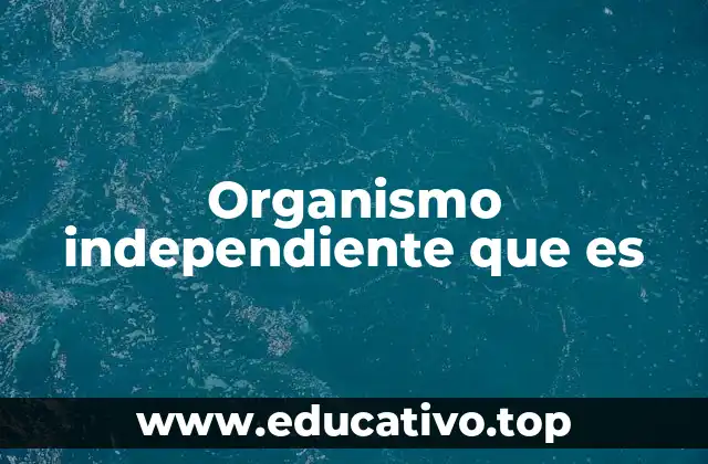 Organismo independiente que es
