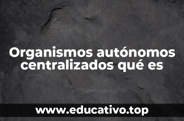 Organismos autónomos centralizados qué es