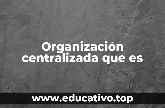 Características principales de una estructura centralizada
