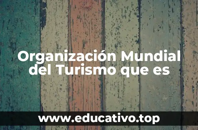 Organización Mundial del Turismo que es