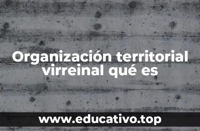 Organización territorial virreinal qué es