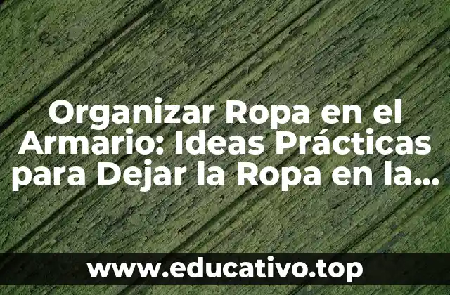 Organizar Ropa en el Armario: Ideas Prácticas para Dejar la Ropa en la Habitación