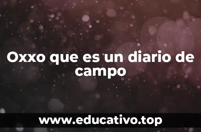 Oxxo que es un diario de campo