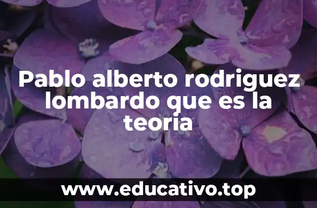 Pablo alberto rodriguez lombardo que es la teoria