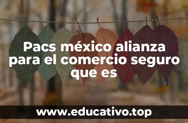 Pacs méxico alianza para el comercio seguro que es