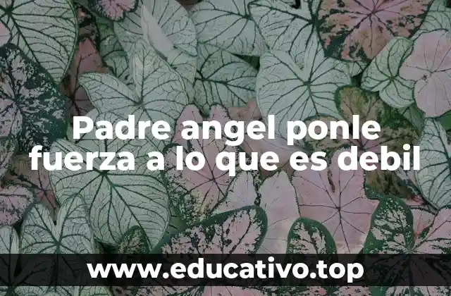 Padre angel ponle fuerza a lo que es debil