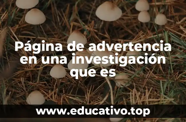 Página de advertencia en una investigación que es
