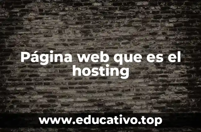 Página web que es el hosting