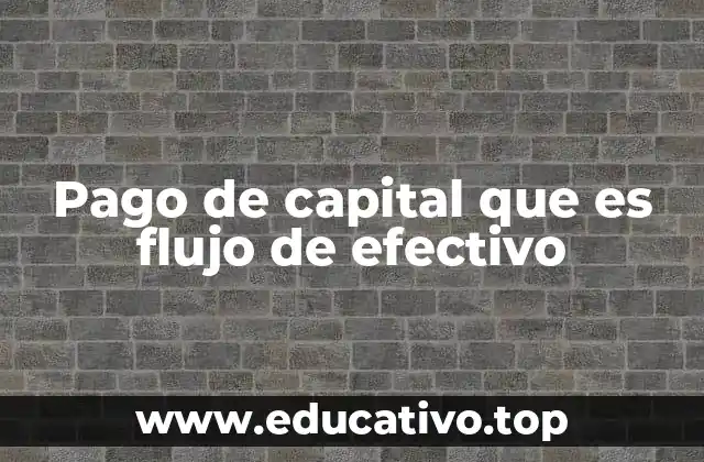 Pago de capital que es flujo de efectivo