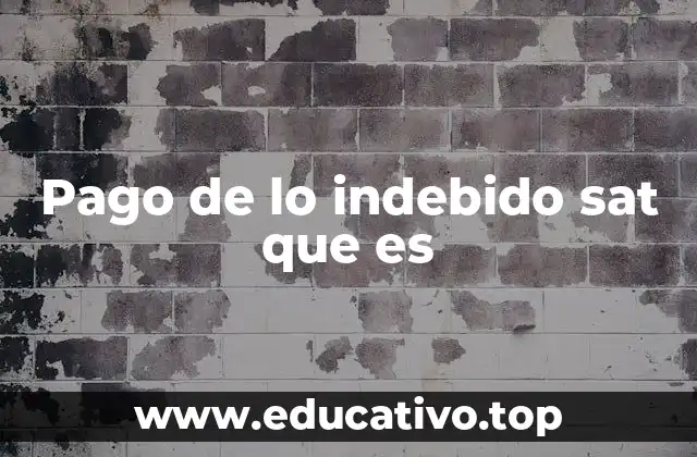 Pago de lo indebido sat que es