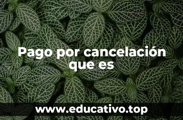 Pago por cancelación que es