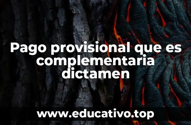 Pago provisional que es complementaria dictamen