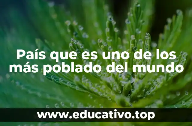 País que es uno de los más poblado del mundo