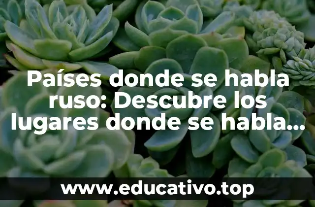 Países donde se habla ruso: Descubre los lugares donde se habla este idioma
