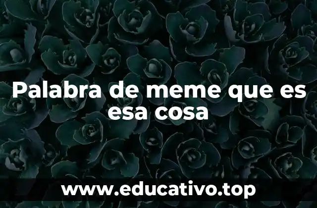 Palabra de meme que es esa cosa